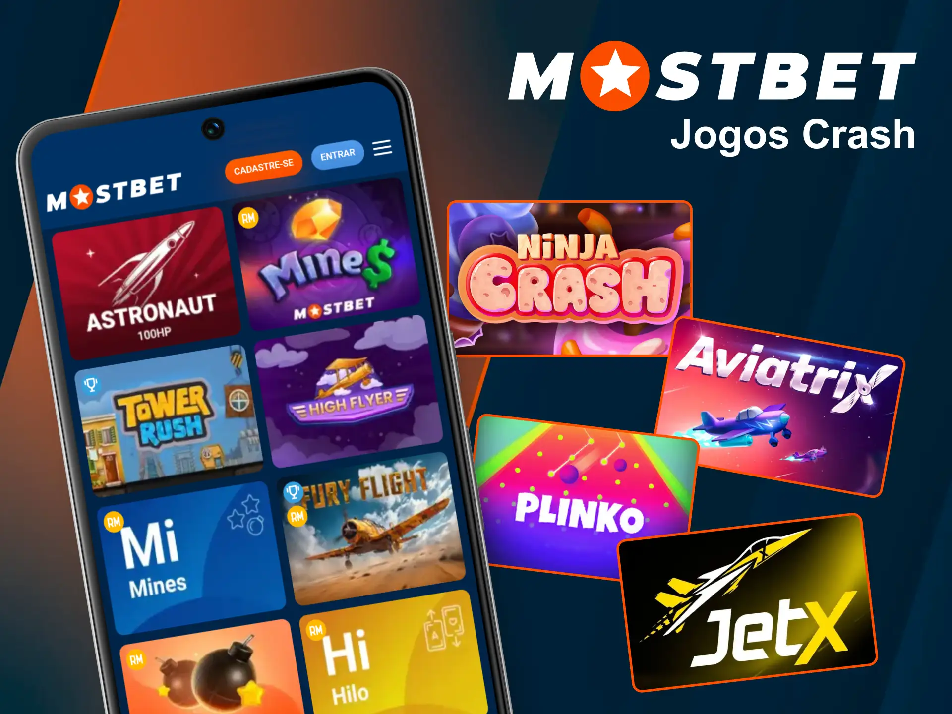 Divirta-se com os melhores jogos crash disponíveis na aplicação Mostbet online.